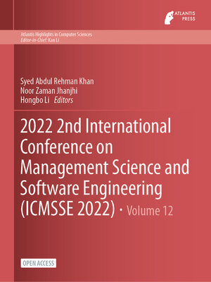 cover image of 2022 2nd International Conference on Management Science and Software Engineering (ICMSSE 2022)